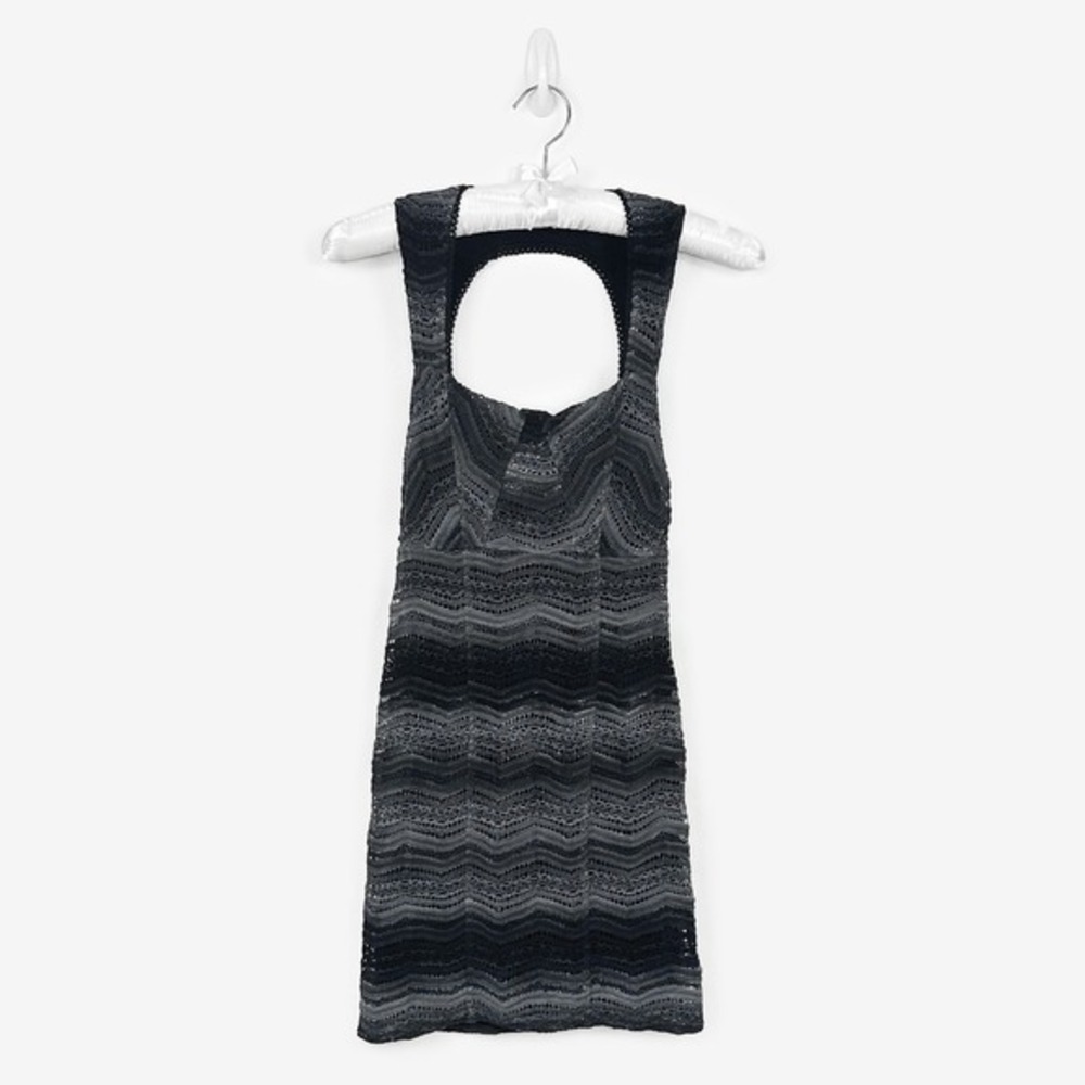 Free People All You Ever Wanted Mini Dress Size 2 Black‎ Gray Bodycon